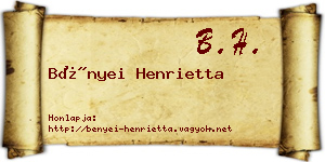 Bényei Henrietta névjegykártya
