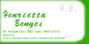 henrietta benyei business card